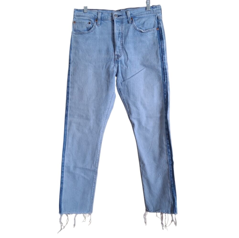 Levi's Button Fly Raw Hem Straight Jeans Size 29